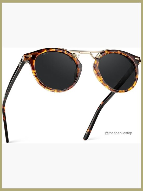 Polarized Round Retro Sunglasses with Polycarbonate Stainless Steel Frame main image 5